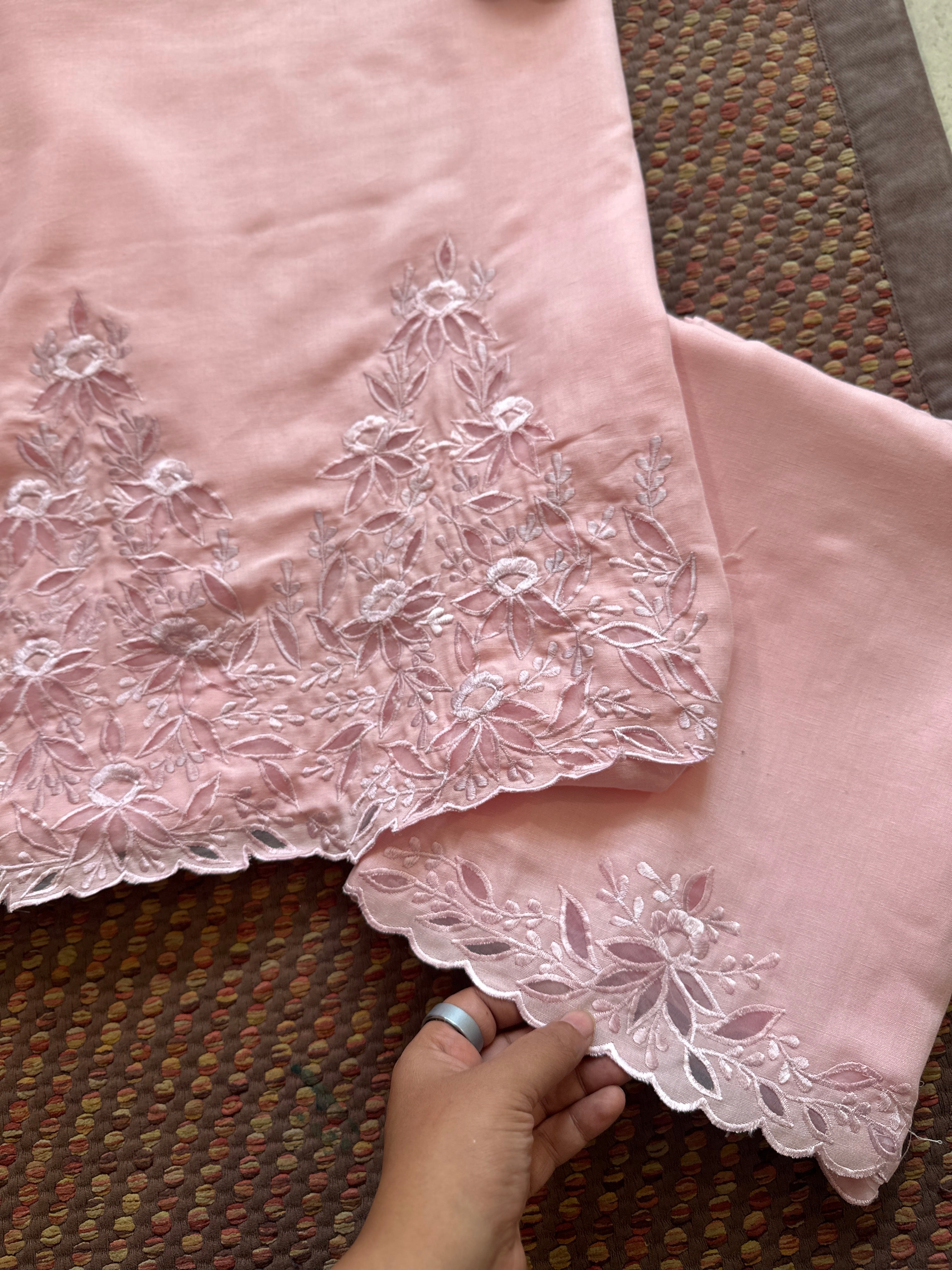 Exclusive Cutwork Linen Cotton Coord Set - Top & Bottom