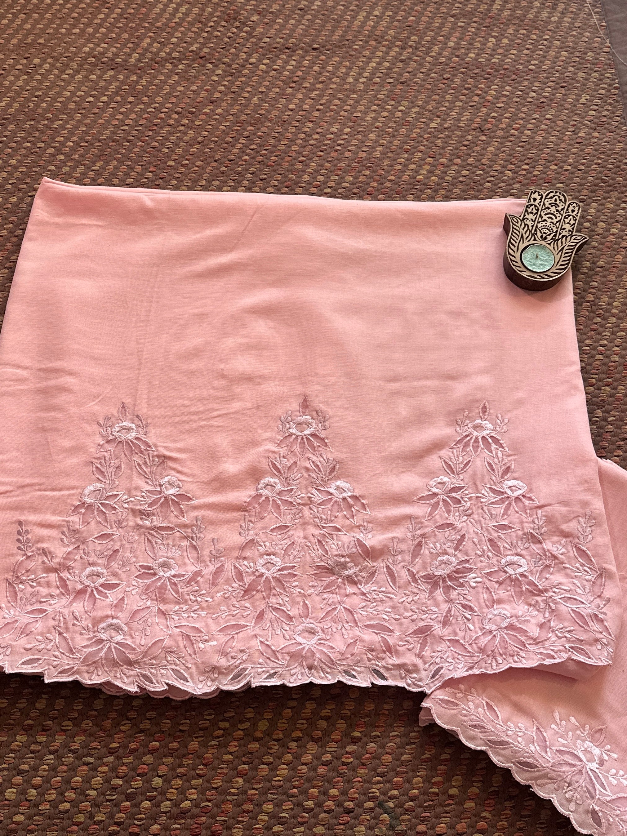 Exclusive Cutwork Linen Cotton Coord Set - Top & Bottom