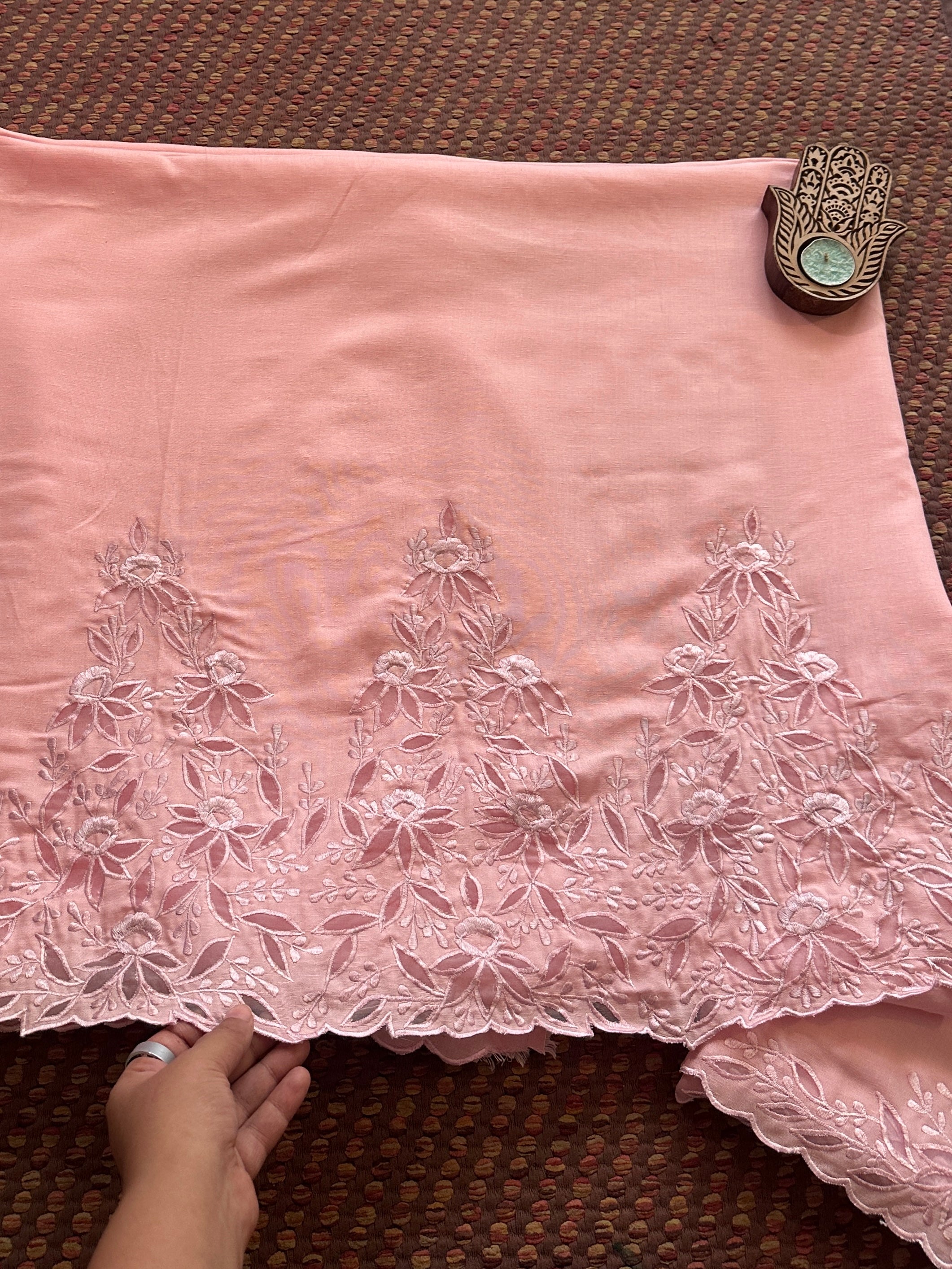 Exclusive Cutwork Linen Cotton Coord Set - Top & Bottom