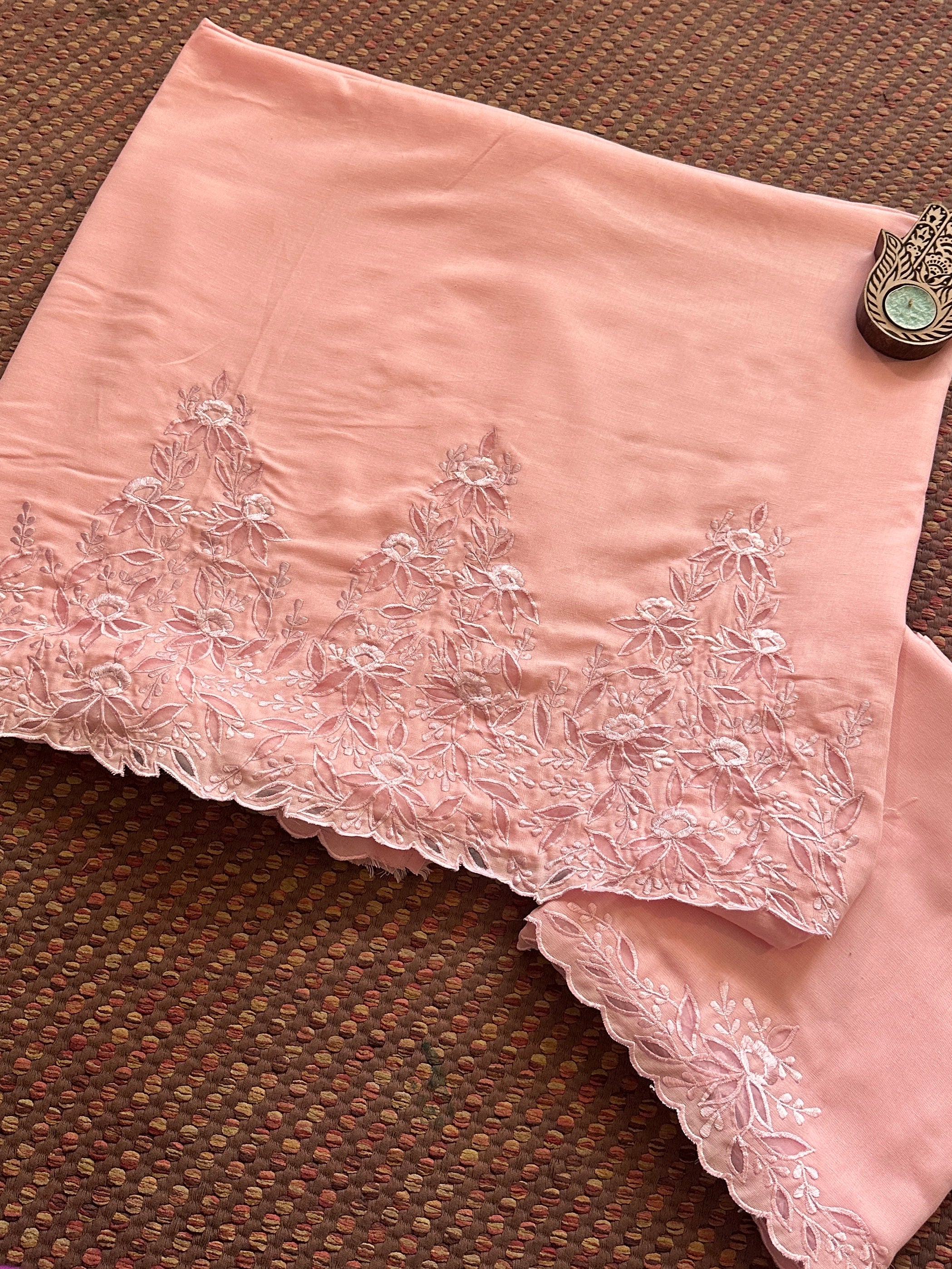 Exclusive Cutwork Linen Cotton Coord Set - Top & Bottom