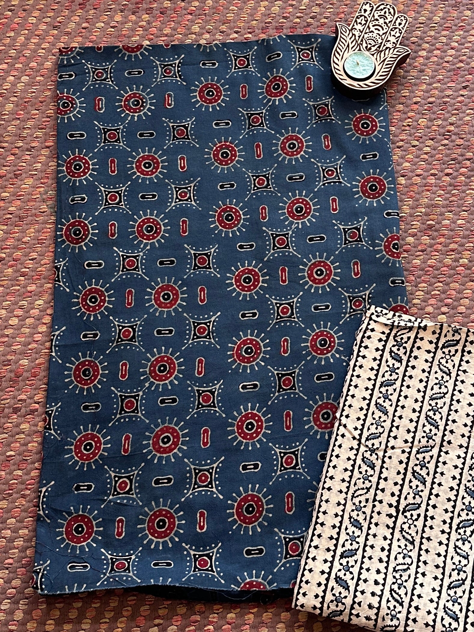 Ajrak Coord Set- Handblocked in Natural Dyes on Pure Cotton Malmal