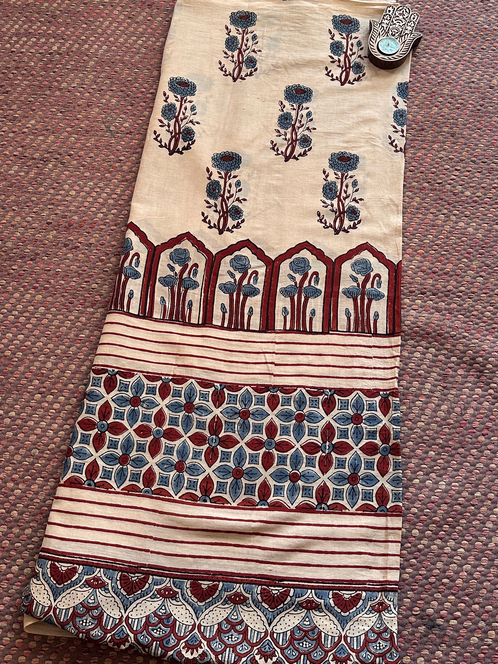 Ajrakh Cotton Malmal  Handblocked Set